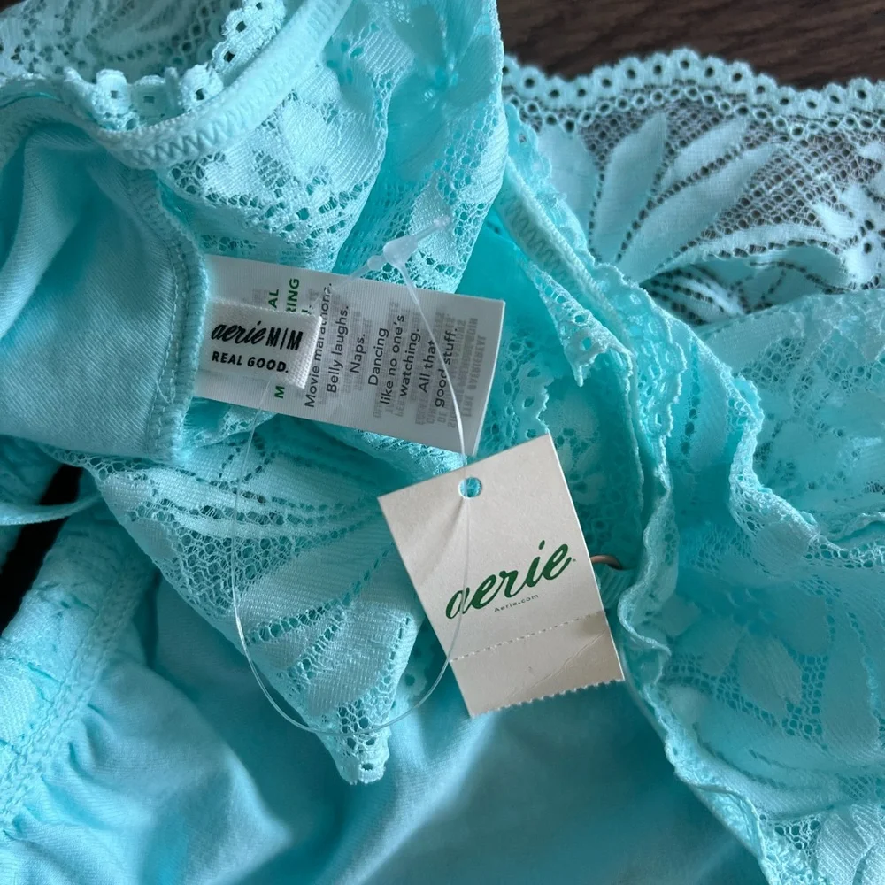 Aerie bright blue floral lace bralette - Picture 5 of 5